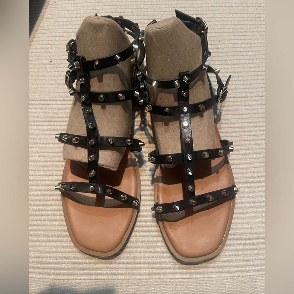 Steve Madden Black Studded Gladiator Sandals